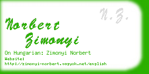 norbert zimonyi business card